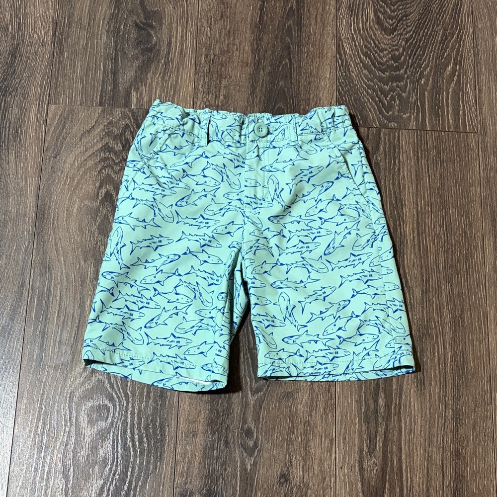Kids Swim Trunks with Shark Print - Blue